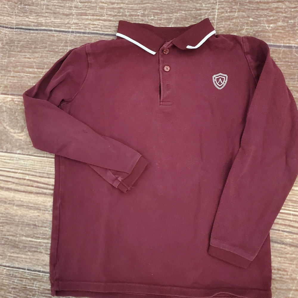Lil Legs burgundy trimmed polo sweatshirt sz 8